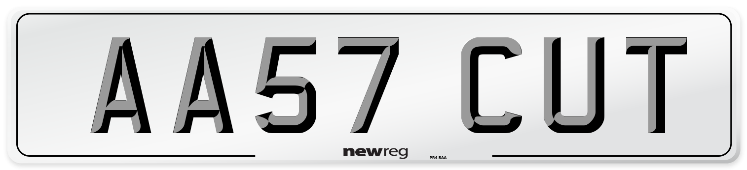 AA57 CUT Number Plate from New Reg